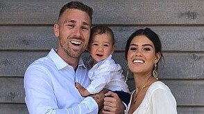 Bryce Cartwright with his wife Shanelle and son Koa. Picture: Instagram