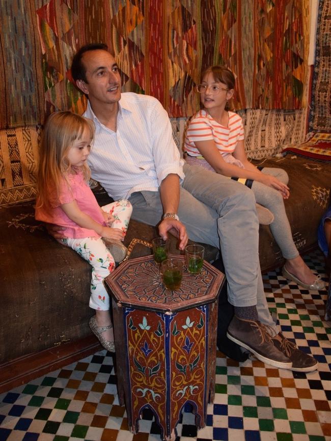 Sharma with his children on one of their many diplomatic assignments