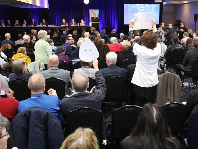 Liberal members are gathered for the Victorian Liberal Sate Council. Picture: David Crosling