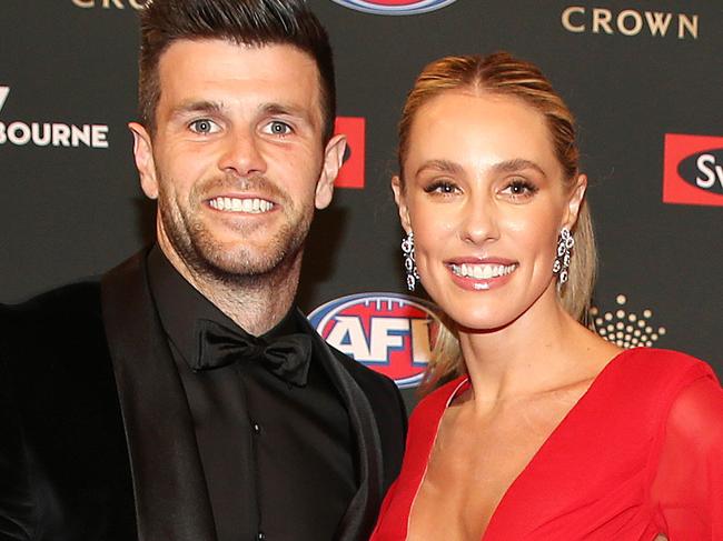 2018 Brownlow Medal. Red Carpet.  Richmond's Trent Cotchin and wife Brooke  . Pic: Michael Klein