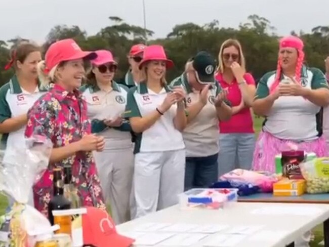 Members of the Narara Wyoming women's team also got into the spirit of the "Pink Stumps" fundraising day. Picture: Supplied