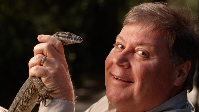 Chris Daniels holds a Heath Goanna at Cleland. Picture: Matt Turner