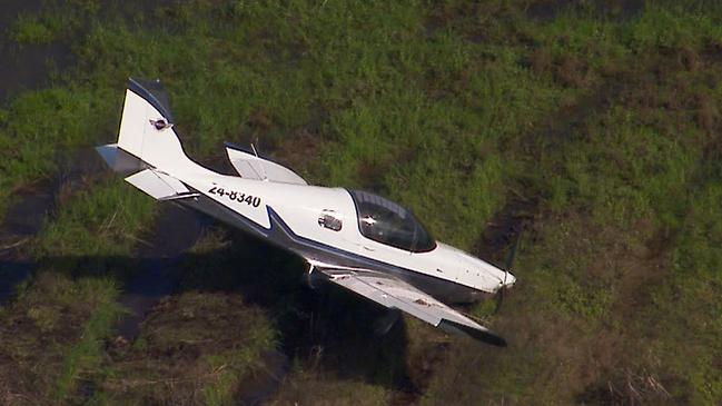 A small plane crashed on the northern Gold Coast. Picture: 9News Gold Coast via Facebook