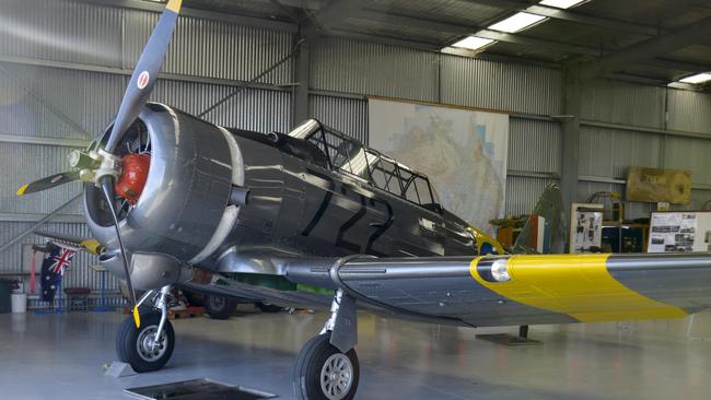 The new Wirraway plane at the Nhill Aviation Heritage Centre. Picture: Dannika Bonser