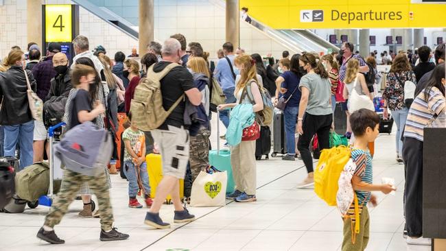 Brisbane Airport is expected to be busy these Easter holidays. Picture: Richard Walker