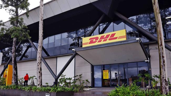 The DHL depot at Homebush on Friday. Picture: Sam Ruttyn