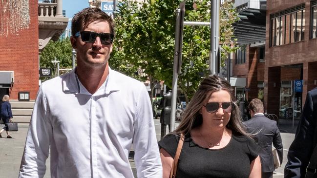 Byron and Keira Hordyk arrive at the State Administrative Tribunal in Perth in 2020. Picture: NCA NewsWire/Tony McDonough