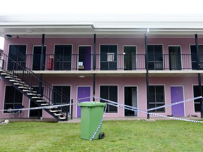 Murder scene at the backpackers hostel in Home Hill. The front of the accommodation hostel.