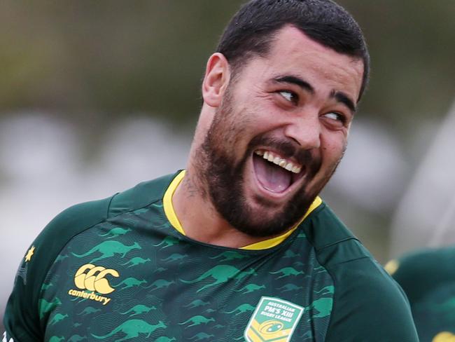 The Australian Prime Minister's XIII rugby league team training at Jones Park in Cairns. Andrew Fifita and Dane Gagai. PICTURE: STEWART McLEAN