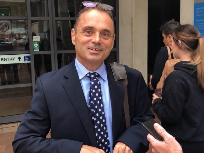 Police prosecutor Senior Sergeant Garry Rowe leaving Campbelltown Local Court after being convicted for drink-driving. Picture: Daniel McGookin