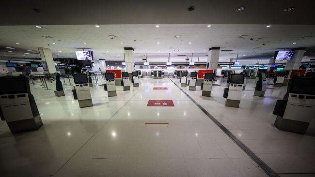 Inside Sydney Airport last month. Picture: David Gray