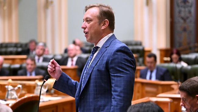 BRISBANE, AUSTRALIA - NewsWire Photos - MARCH 5, 2024.Queensland Premier Steven Miles speaks during Question Time at Queensland Parliament in Brisbane.Picture: Dan Peled / NCA NewsWire