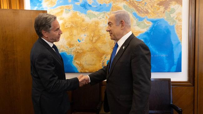 US Secretary of State Antony Blinken meets Israeli Prime Minister Benjamin Netanyahu in Jerusalem this week. Picture: US State Department via AFP