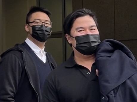 Andy Tran Le (l) and Jaimi Quach (r) leaving Bankstown Local Court on September 15, 2022. Picture: Paul Brescia