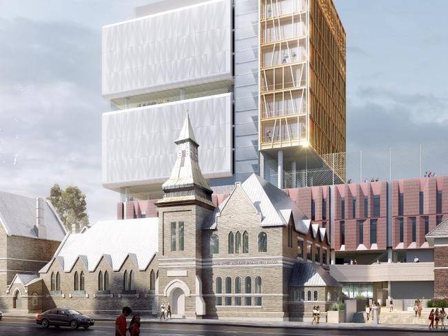 An artist's impression of the new Inner City High School in Surry Hills. Picture: Department of Education