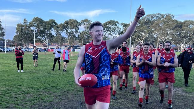 Lockleys Footballer Ben Haren after kicking 100 goals in season 2022. Picture: Lockleys Football Club