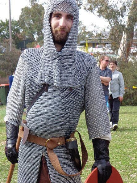 Kingsley was extremely passionate about chainmaille and hand knit his armour. Picture: Supplied