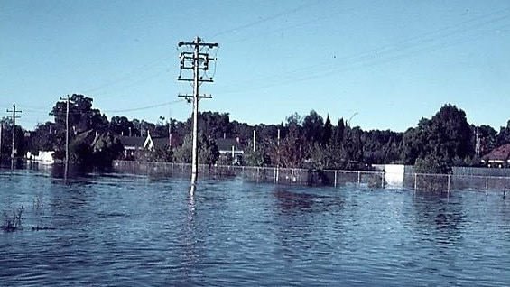 Anne Street in Mooroopna flooded in 1974. Picture: Shepparton Heritage Centre Collection