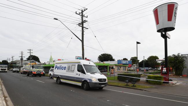 The crime scene at the KFC in 2022. Picture: Cath Piltz