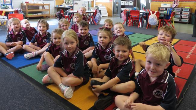 Prep B on their first day at Nanango State School.