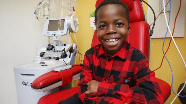 8 year old Johnson ready for sickle cell transfer that was made possible by the GFA. Picture: David Caird