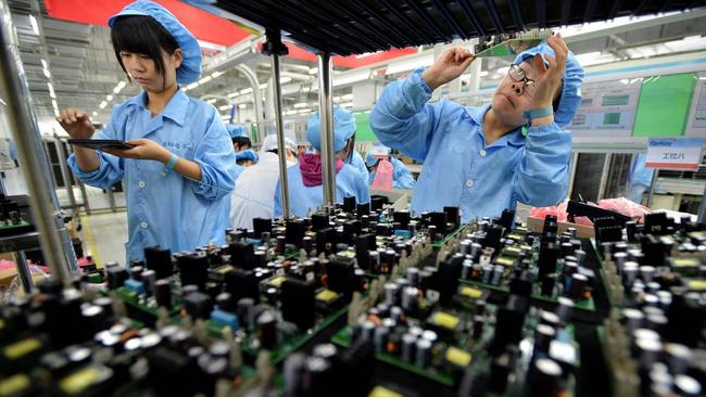 Chinese-made electronic components are used widely around the world. Picture: Reuters