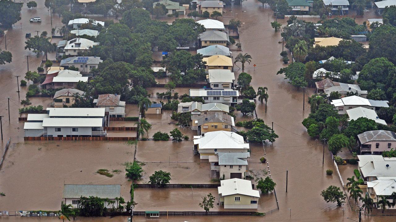 Townsville floods. Aerial damage of Railway Estate from a helicopter. Picture: Zak Simmonds