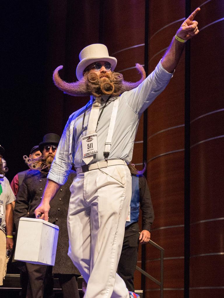 Competitor Adam Cazda at the 2017 Remington Beard Boss World Beard and Moustache Championships held at the Long Center for the Performing Arts on September 3, 2017 in Austin, Texas. PIcture: AFP