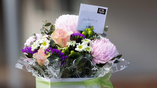 Flowers left at Ms Patterson’s Leongatha home. Picture: Jason Edwards