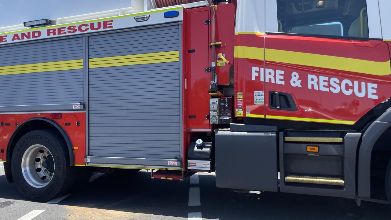 A man has been taken to Hervey Bay Hospital after part of his Urangan home went up in flames on Wednesday. Picture: Alison Paterson