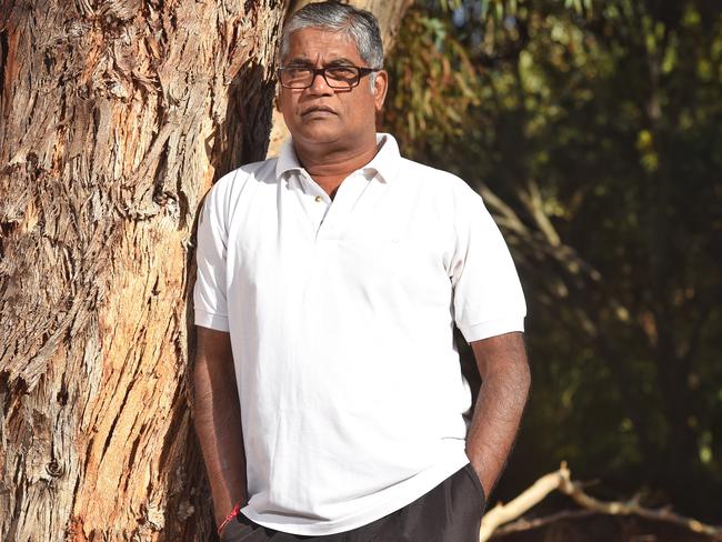 Roger Singaravelu was stabbed in the neck. Picture: Tony Gough