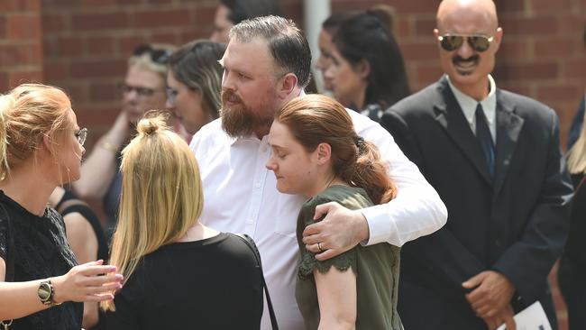 Family, friends and members of the public attended St Brendan’s Catholic Church at Flemington. Picture: Josie Hayden