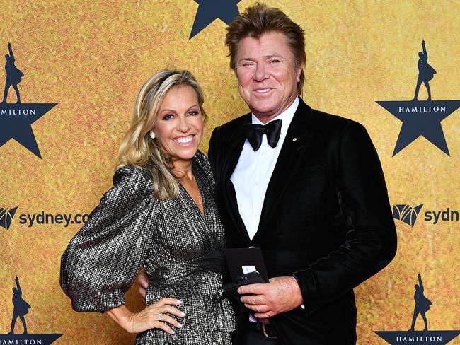 Richard Wilkins with Nicola Dale at the Australian premiere of Hamilton last year. Picture: Getty