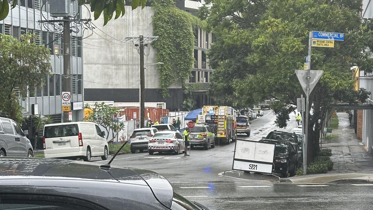 The Newstead worksite where two people have been injured, one critically.