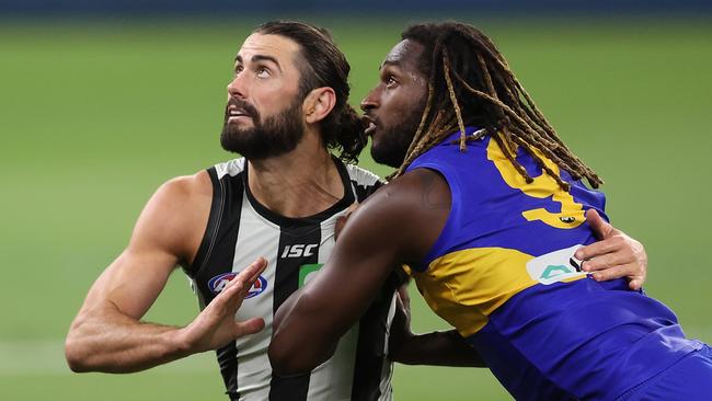 A lot will rest on Brodie Grundy’s broad shoulders in 2021. Picture: Paul Kane/Getty Images