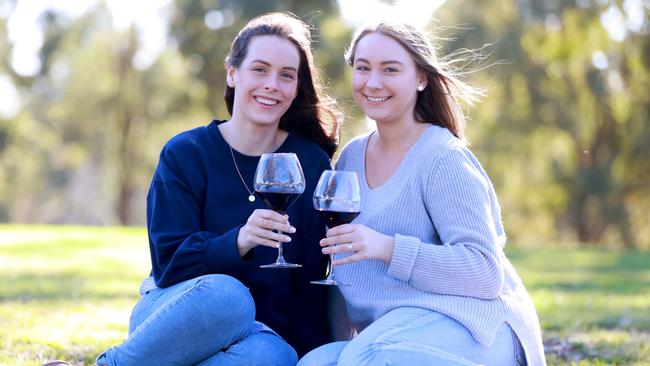 Cheers: Meg Wong and Tiana Quinn at Bella Vista Farm.