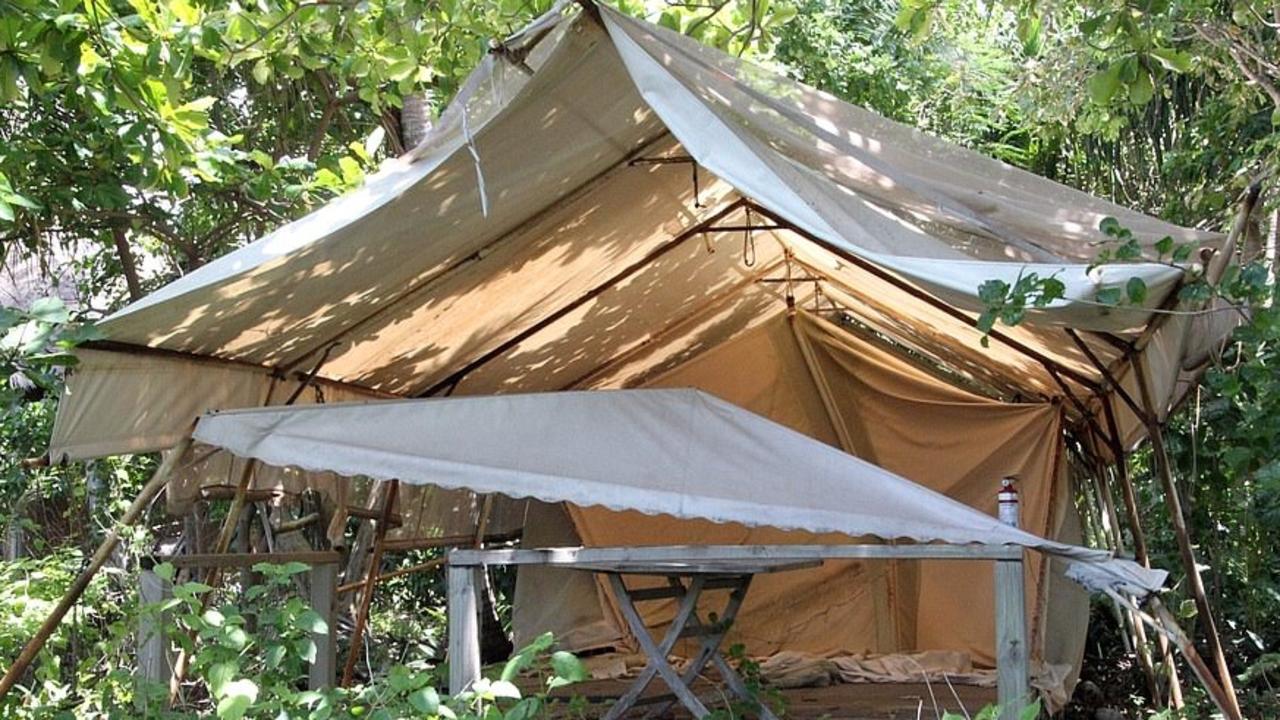 Double Island once catered for 80 guests and offered “glamping”. Picture: Supplied