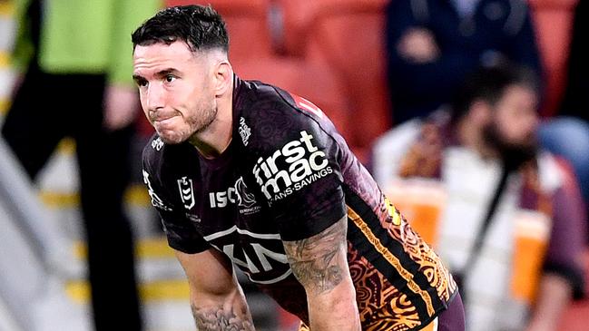 Darius Boyd was left to lament another Broncos capitulation. Picture: Bradley Kanaris/Getty Images