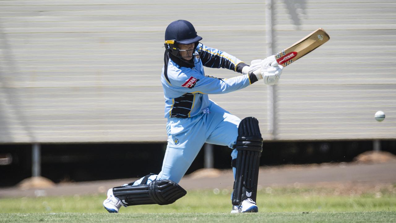 Brian May bats for Western Districts Warriors against Northern Brothers Diggers in round 1 A-grade One Day Toowoomba Cricket at Harristown State High School oval, Saturday, October 5, 2024. Picture: Kevin Farmer