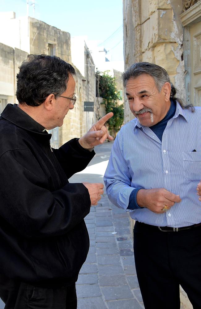 Alex Vella with his friend Father Raphael Martino in Malta. Picture: David Dyson