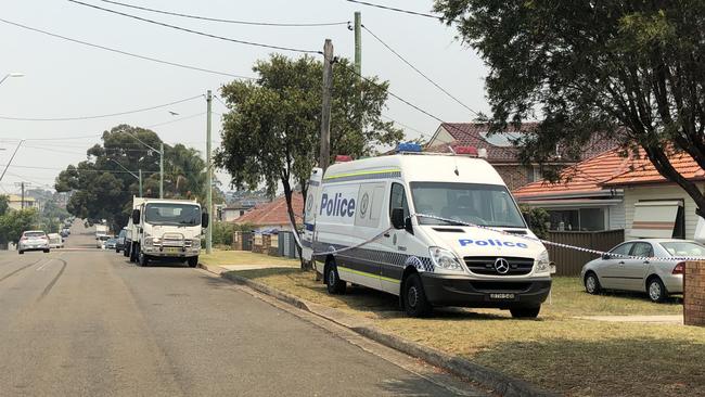 Police investigate after a 53-year-old man was found dead with a stab wound in a home on Alto Street, South Wentworthville. Picture: Tony Ibrahim