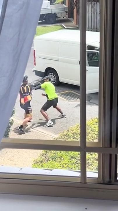 Postie and cyclist go viral after Gold Coast brawl in the street