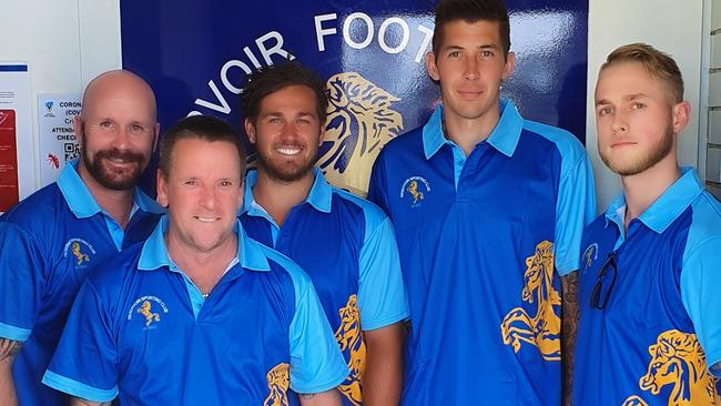 (From left) Reservoir coach Jason Hamilton, president Luke Bryant, Petar Pavlovic, Nick Gregson and Sam Edward.