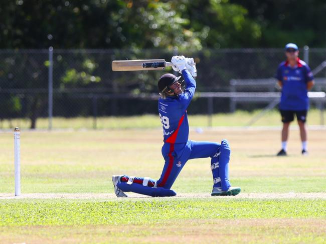 Pictured: Barron River batsman Adam Trewin. Cricket Far North first grade 2024. Photo: Gyan-Reece Rocha