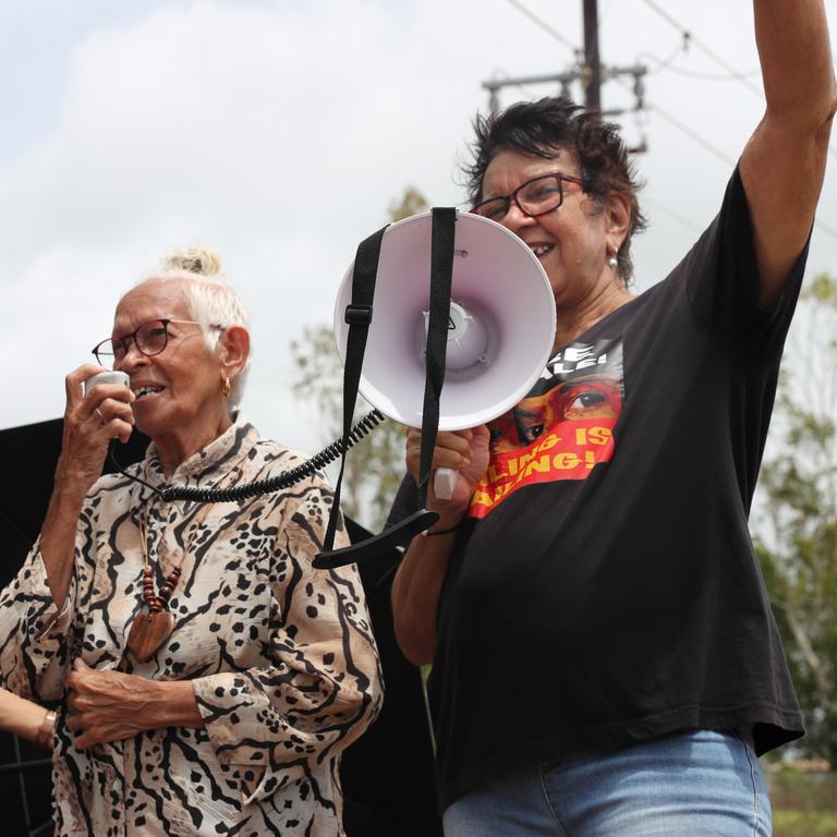 Stolen Generation descendant Aunty Barbara Nasir and Grandmothers of Don Dale member Natalie Hunter spoke out on Invasion Day while protesting outside of the infamous prison for the third year in a row in 2024.