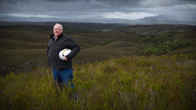 Alex Simpson, Company director of West Coast Renewable Energy, At Whaleback Ridge site of proposed wind farm. West Coast, Tasmania.