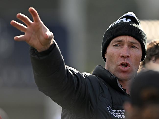 Darley coach Dan Jordan during the BFL football match between Darley and Melton South in Darley, Saturday, July 9, 2022. Picture: Andy Brownbill