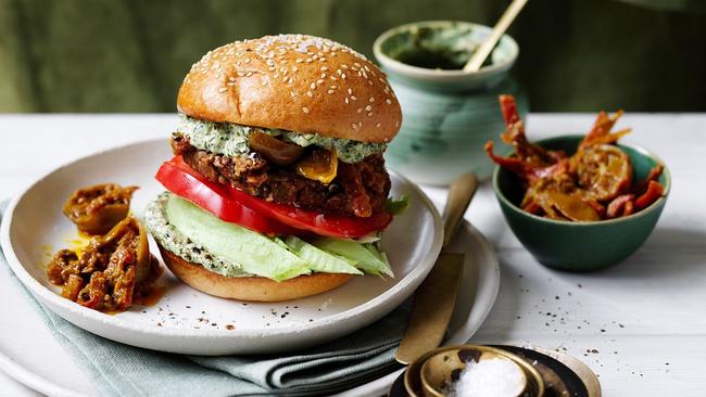 Chickpeas are the star of this burger.