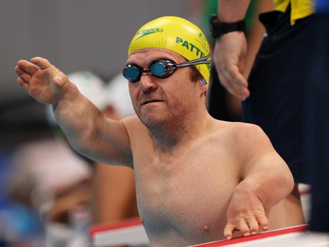 Grant “Scooter” Patterson before a 50m heat at the Tokyo Paralympics. Picture: Naomi Baker.