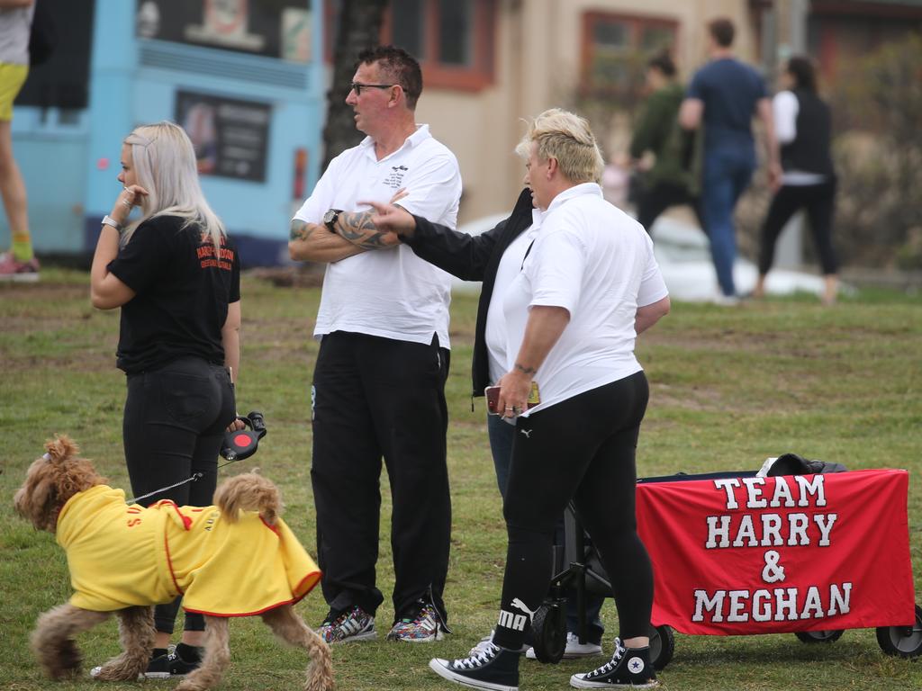 Foggy start at Bondi for the royal visit , small crowds about. Picture: John Grainger